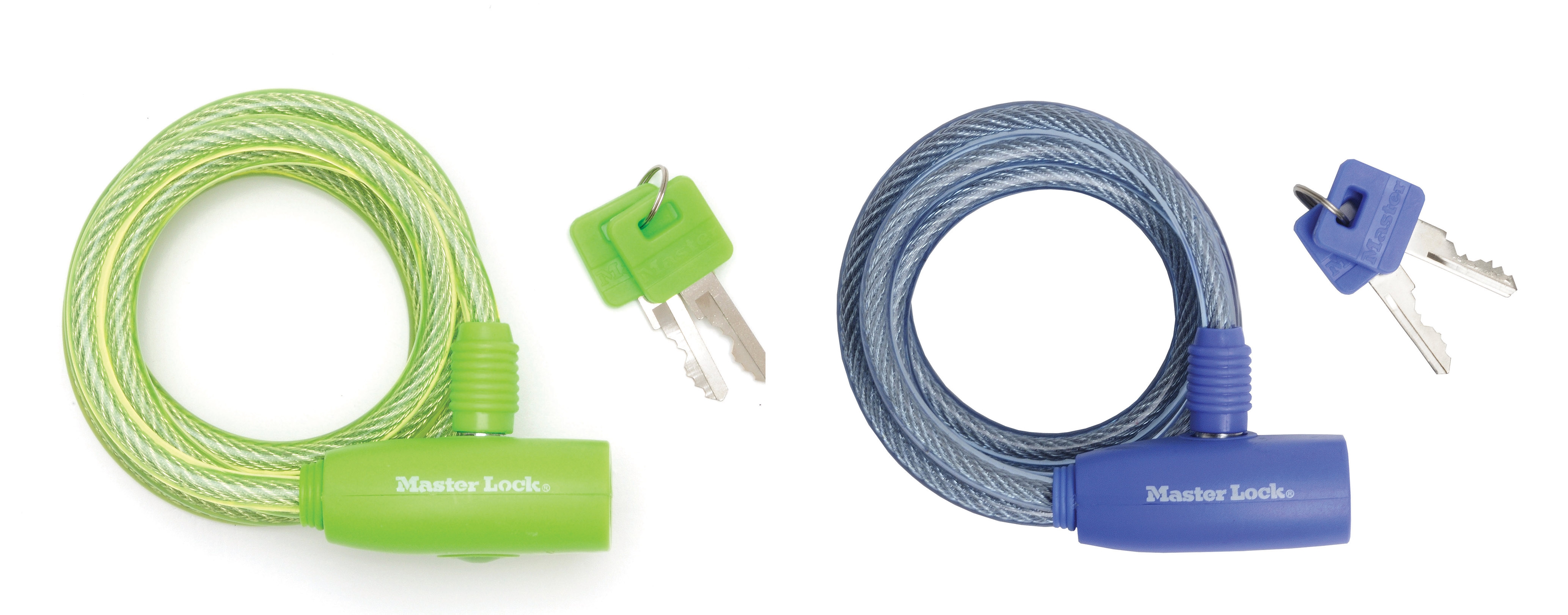 Antifurt Master Lock cablu spiralat cu cheie 1.80m x 8 mm – diverse culori