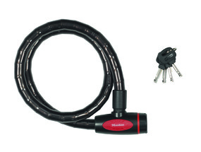 MasterLock 1M X 18MM Antifurt cablu otel calit cu cheie Negru