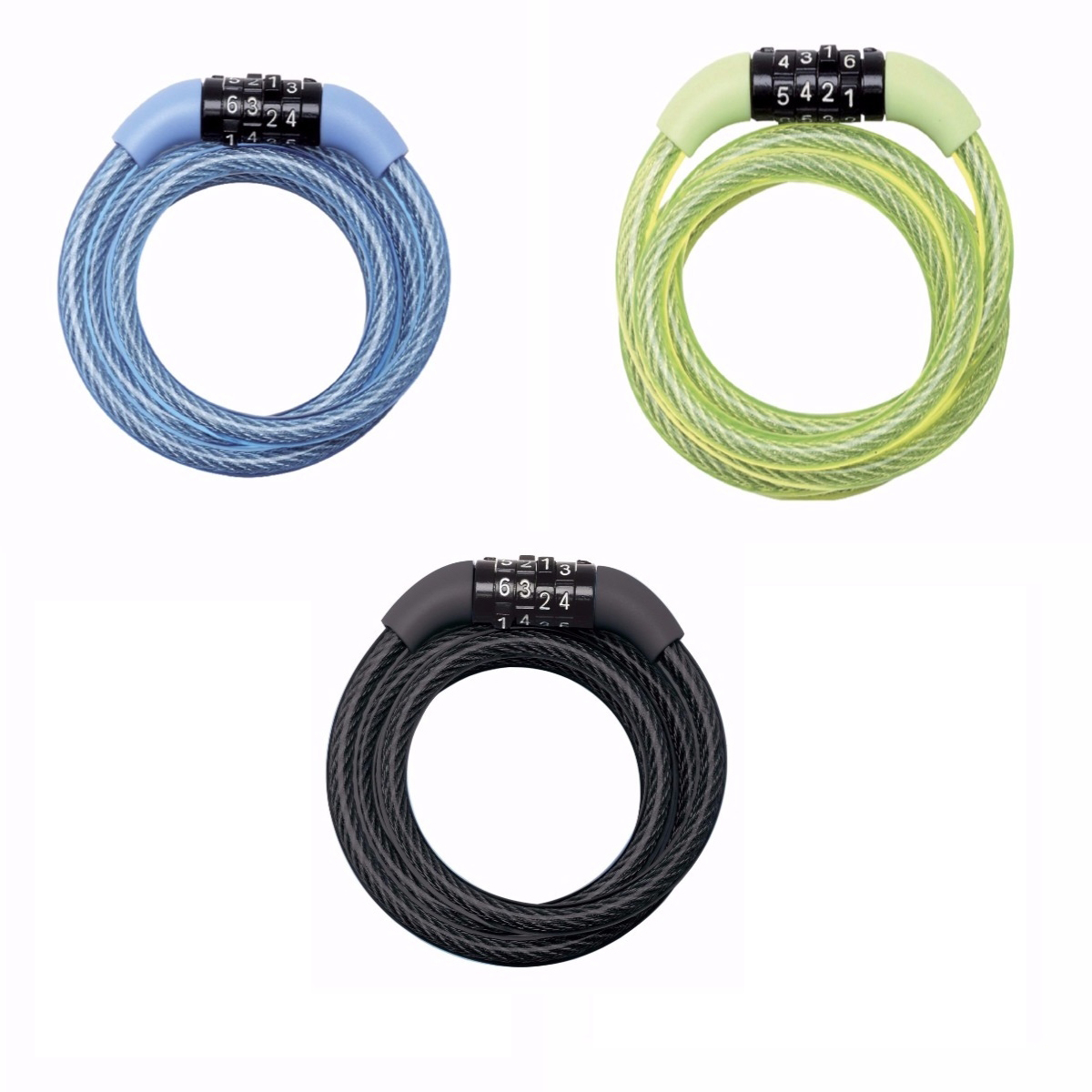 Antifurt Master Lock cablu spiralat cu cifru 1.20m x 8mm – diverse culori 1.20m