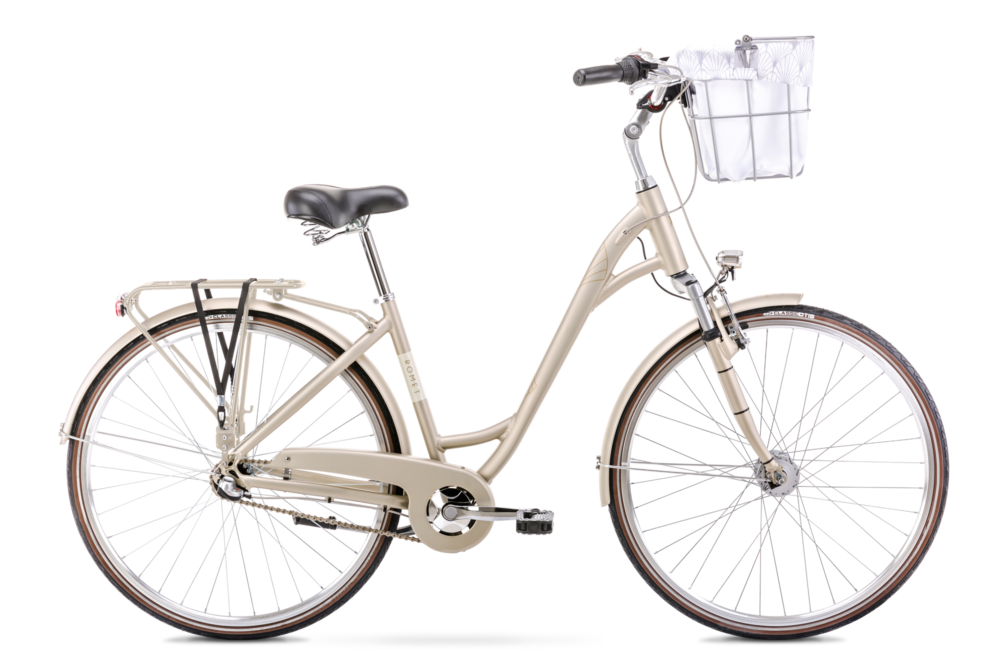 Bicicleta de oras pentru femei Romet Art Deco Classic Bej Sampanie 2022