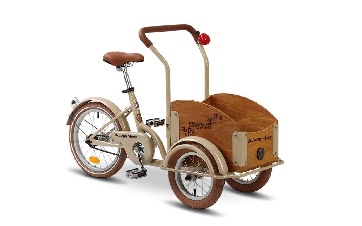 Bicicleta cargo unisex Pegas Mini Cargo 1 viteza Crem Aluna