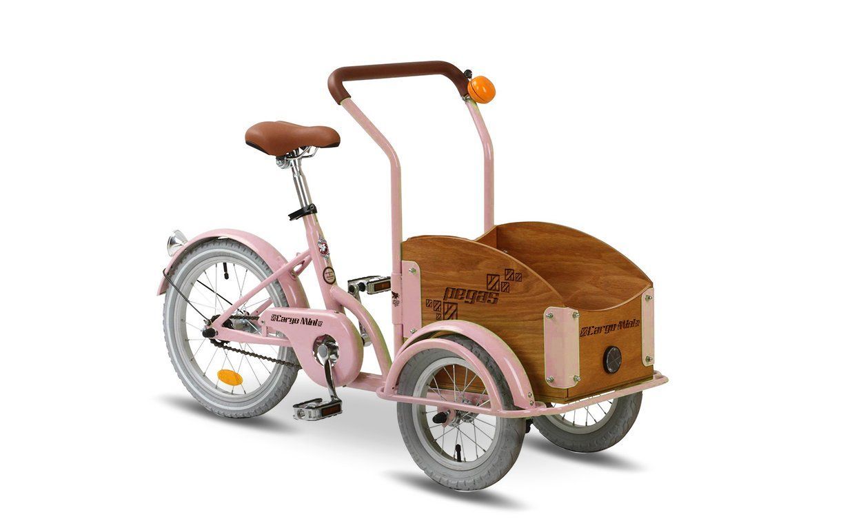 Bicicleta cargo unisex Pegas Mini Cargo 1 viteza Roz Bujor