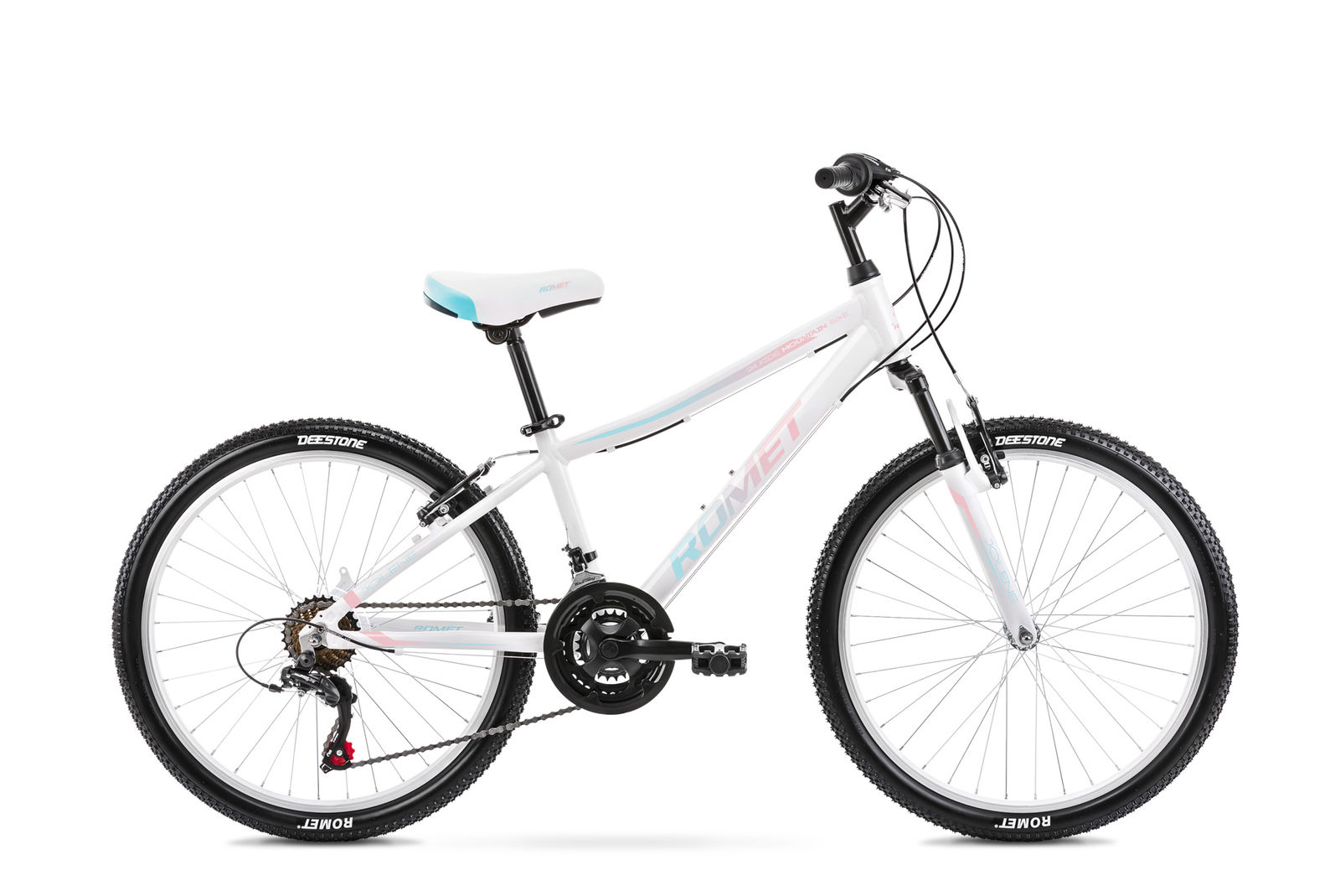 Bicicleta pentru copii Romet Jolene 24 S/13 Alb/Albastru/Roz 2022