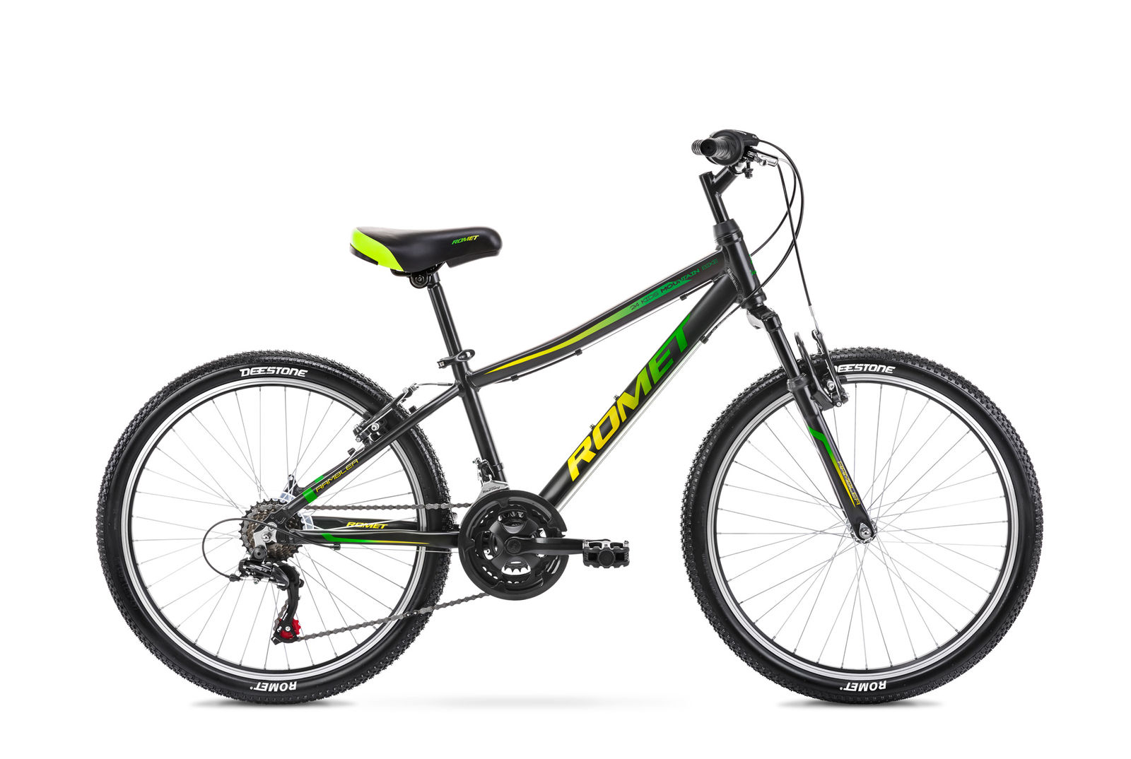 Bicicleta pentru copii Romet Rambler 24 S/13 Negru/Verde 2021