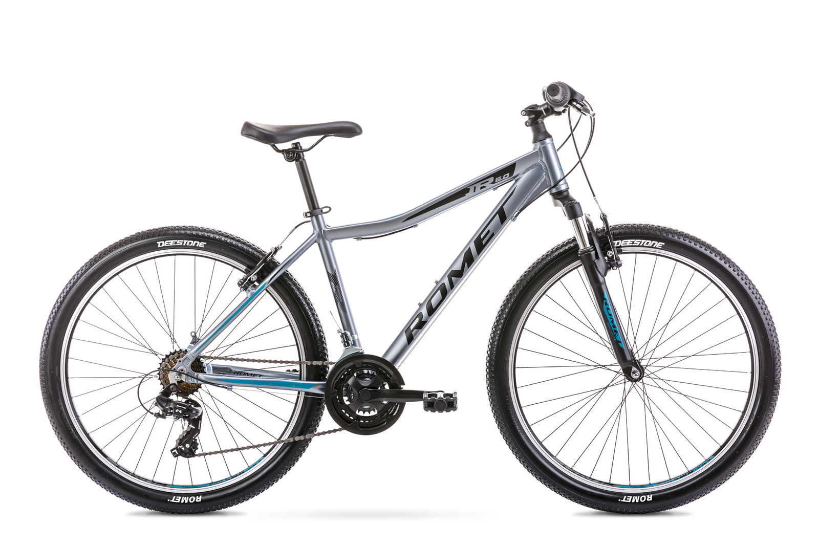 Bicicleta de munte pentru copii Romet Rambler R6.0 Jr Grafit/Turcoaz 2021 biciclop.eu imagine 2022
