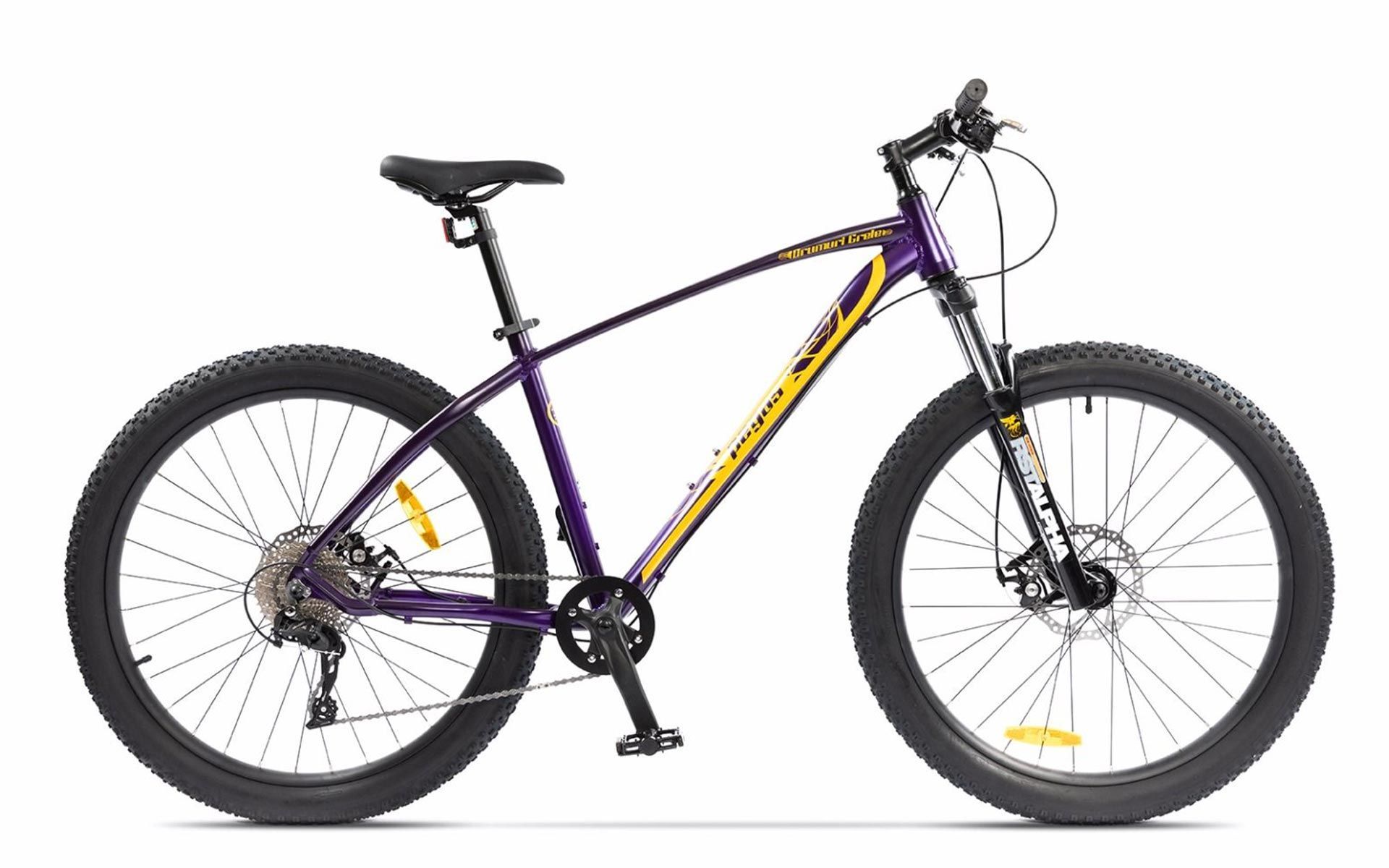 Bicicleta de munte pentru barbati Pegas Drumuri Grele 18.5 inch Mov/Galben