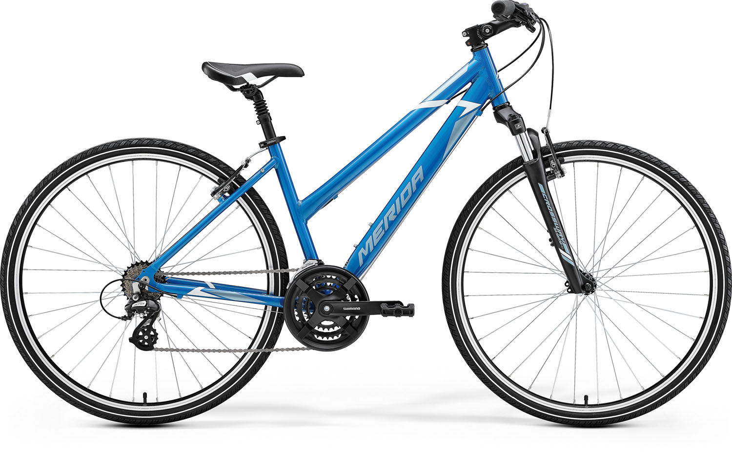 Bicicleta de Trekking/Oras Femei Merida Crossway 10-V Lady Albastru/Albastru/Alb 22/23 biciclop.eu imagine noua