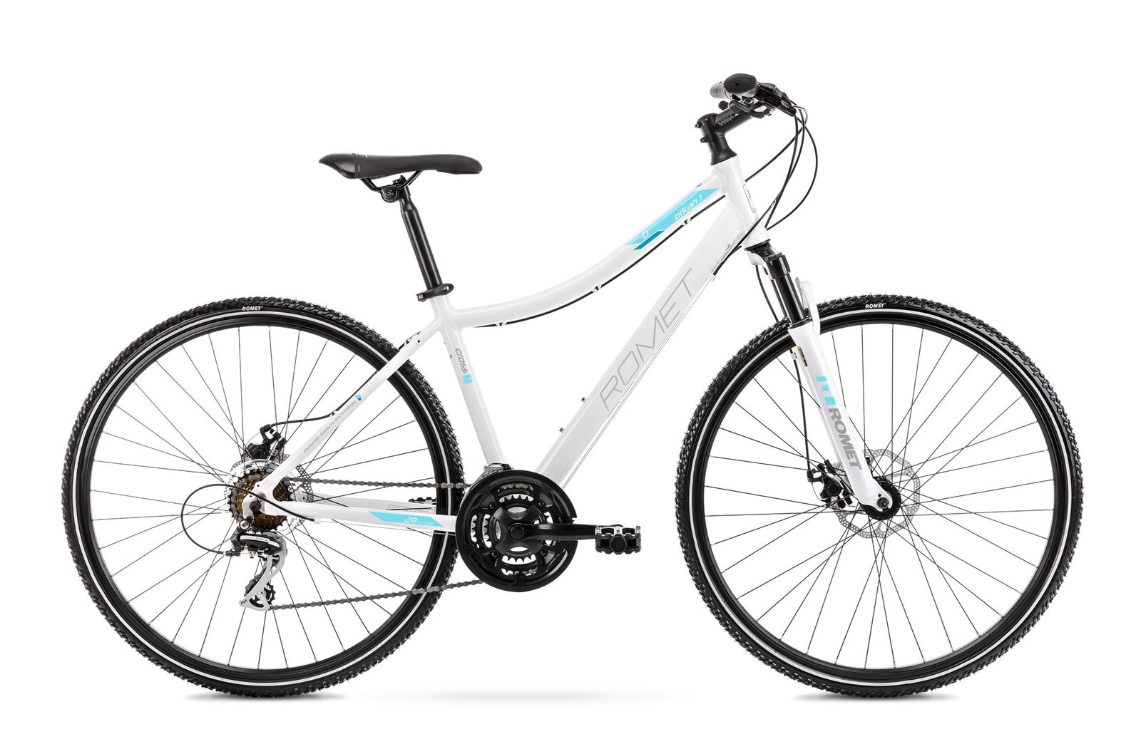 Bicicleta de trekking pentru femei Romet Orkan 1 D Alb/Albastru 2021 biciclop.eu imagine noua