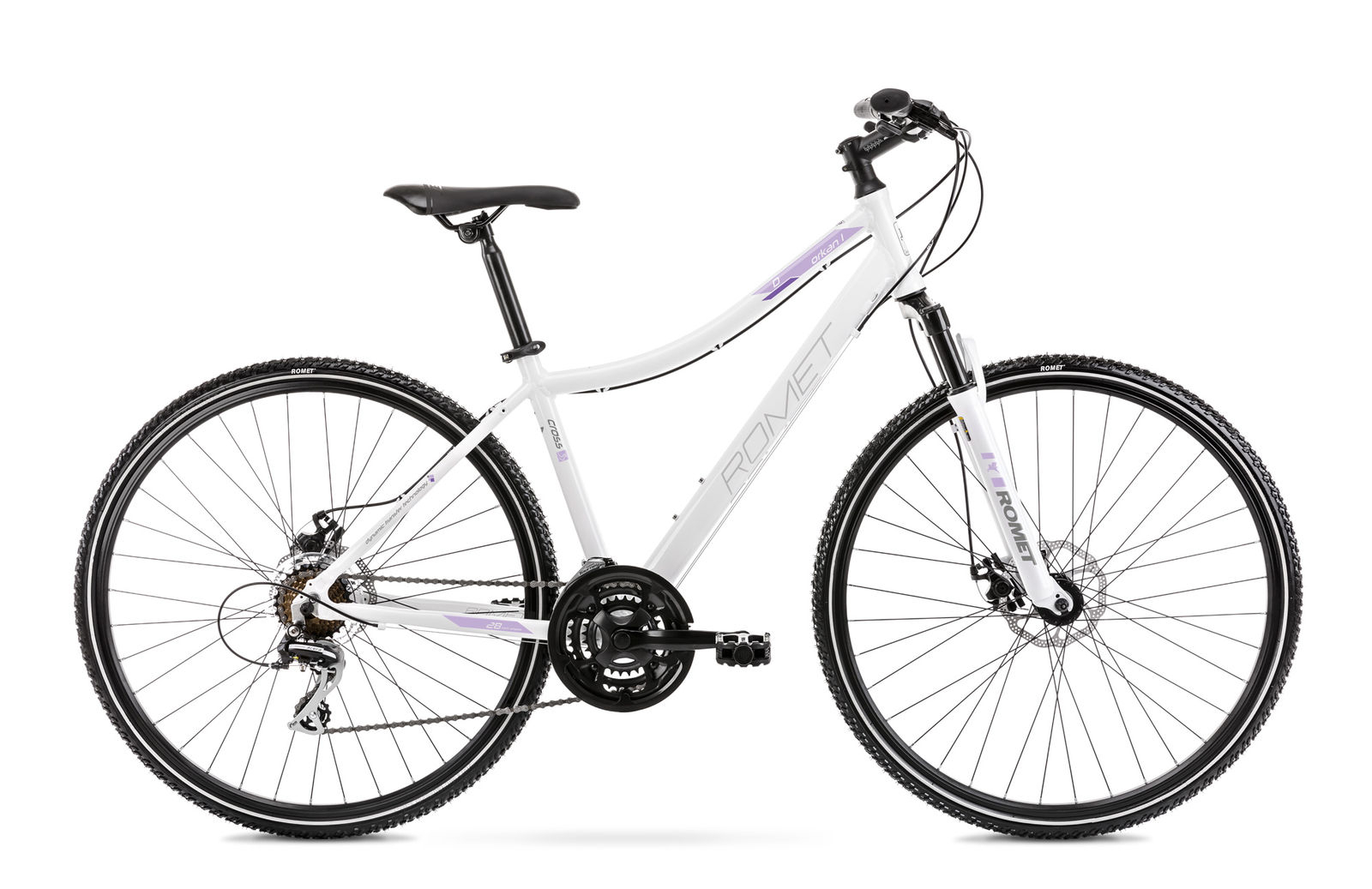 Bicicleta de trekking pentru femei Romet Orkan 1 D Alb/Violet 2021 biciclop.eu imagine noua
