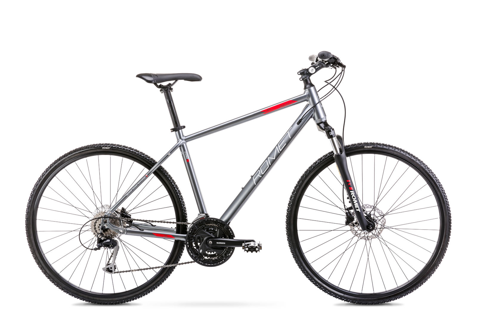 Bicicleta de trekking pentru barbati Romet Orkan 4 M Grafit/Rosu 2021