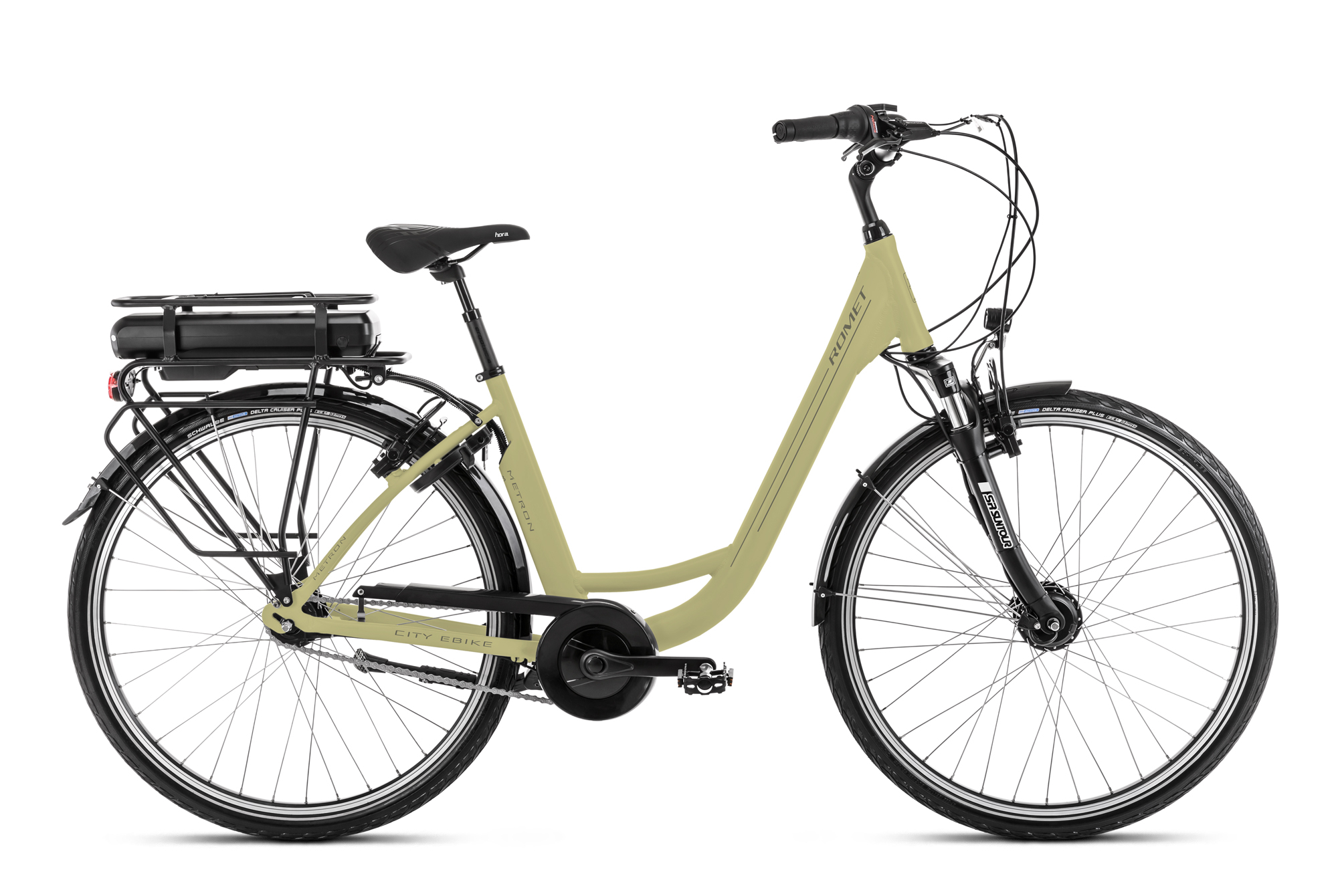 Bicicleta electrica de oras unisex Romet Metron Bej/Galben 2023