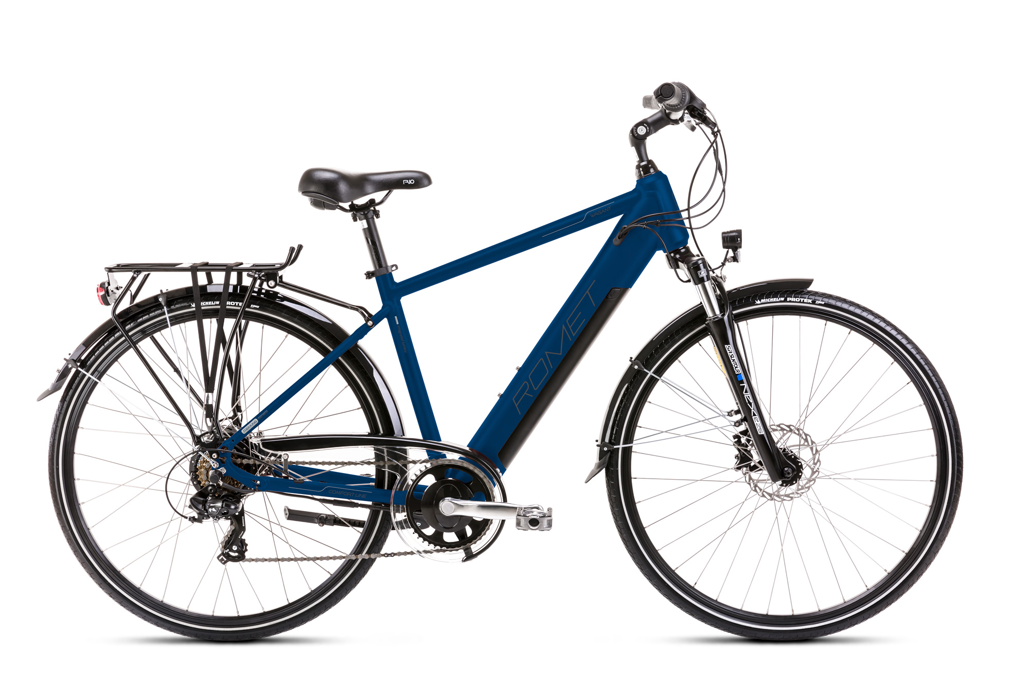 Bicicleta electrica de trekking/oras barbati Romet Wagant 2 RM Integrat Bleumarin/Gri 2023