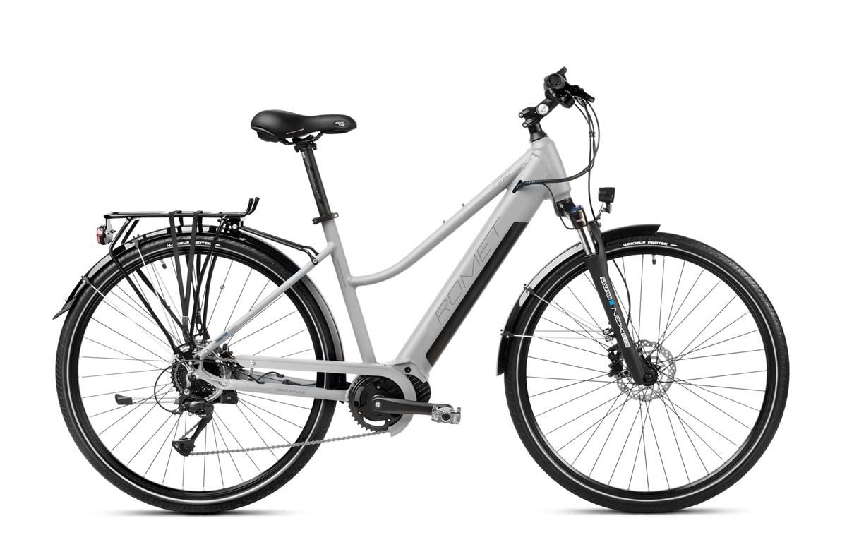 Bicicleta electrica de trekking/oras femei Romet Gazela 2 MM Argintiu/Grafit 2023