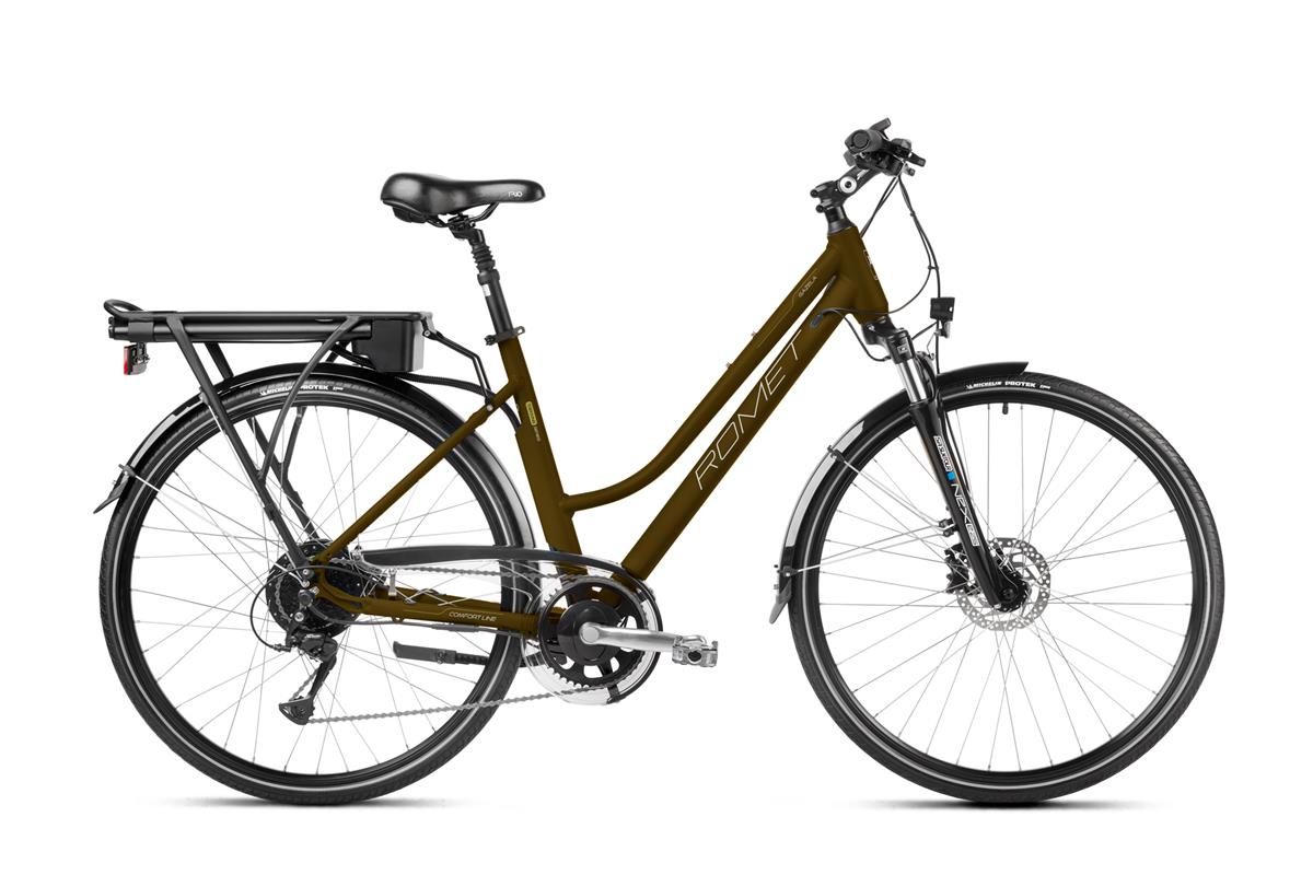 Bicicleta electrica de trekking/oras femei Romet Gazela 2 RM Maro/Grafit 2023