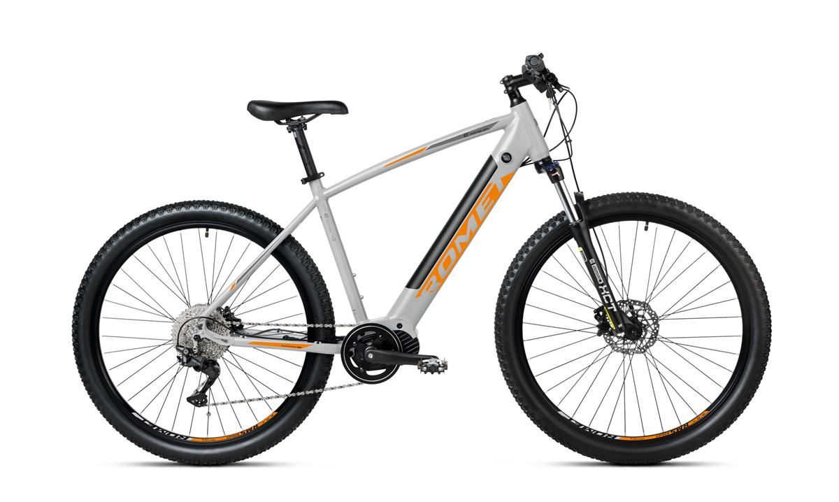 Bicicleta electrica MTB unisex Romet E-Rambler E9.0 Grafit/Portocaliu 2023