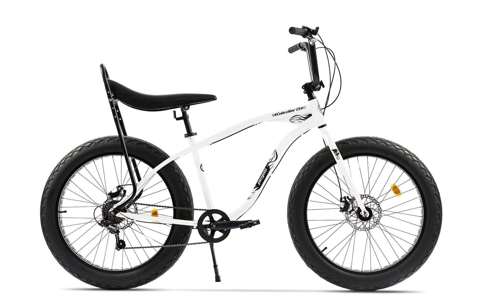 Bicicleta Fatbike unisex Pegas Cutezator EV banana 7 viteze Alb Perlat