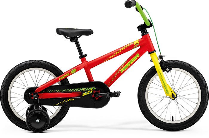 Bicicleta pentru copii Merida Matts J16 Rosu(Verde/Galben) 2018 biciclop.eu imagine noua