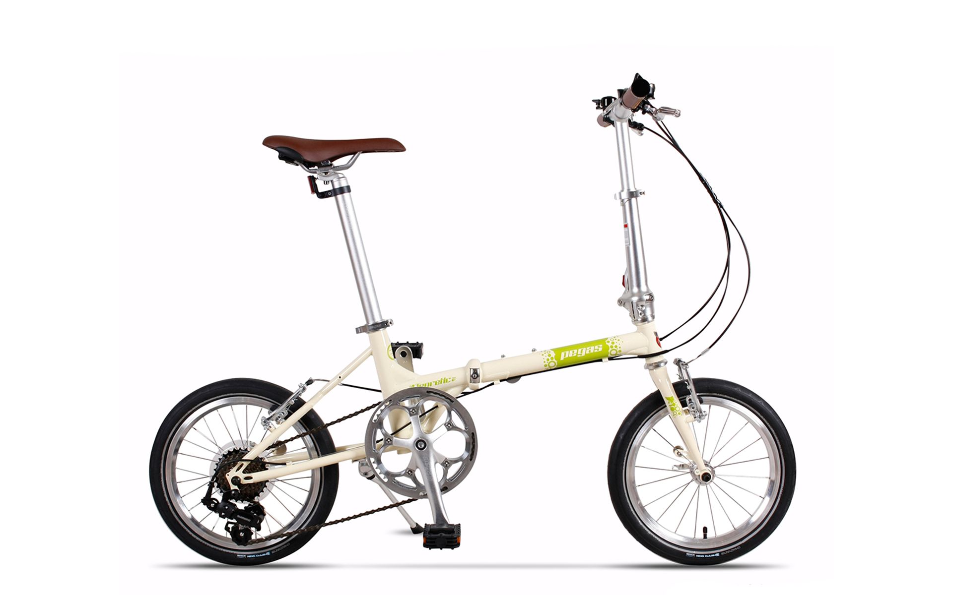 Bicicleta pliabila unisex Pegas Teoretic 7S pliabil Crem Inghetata