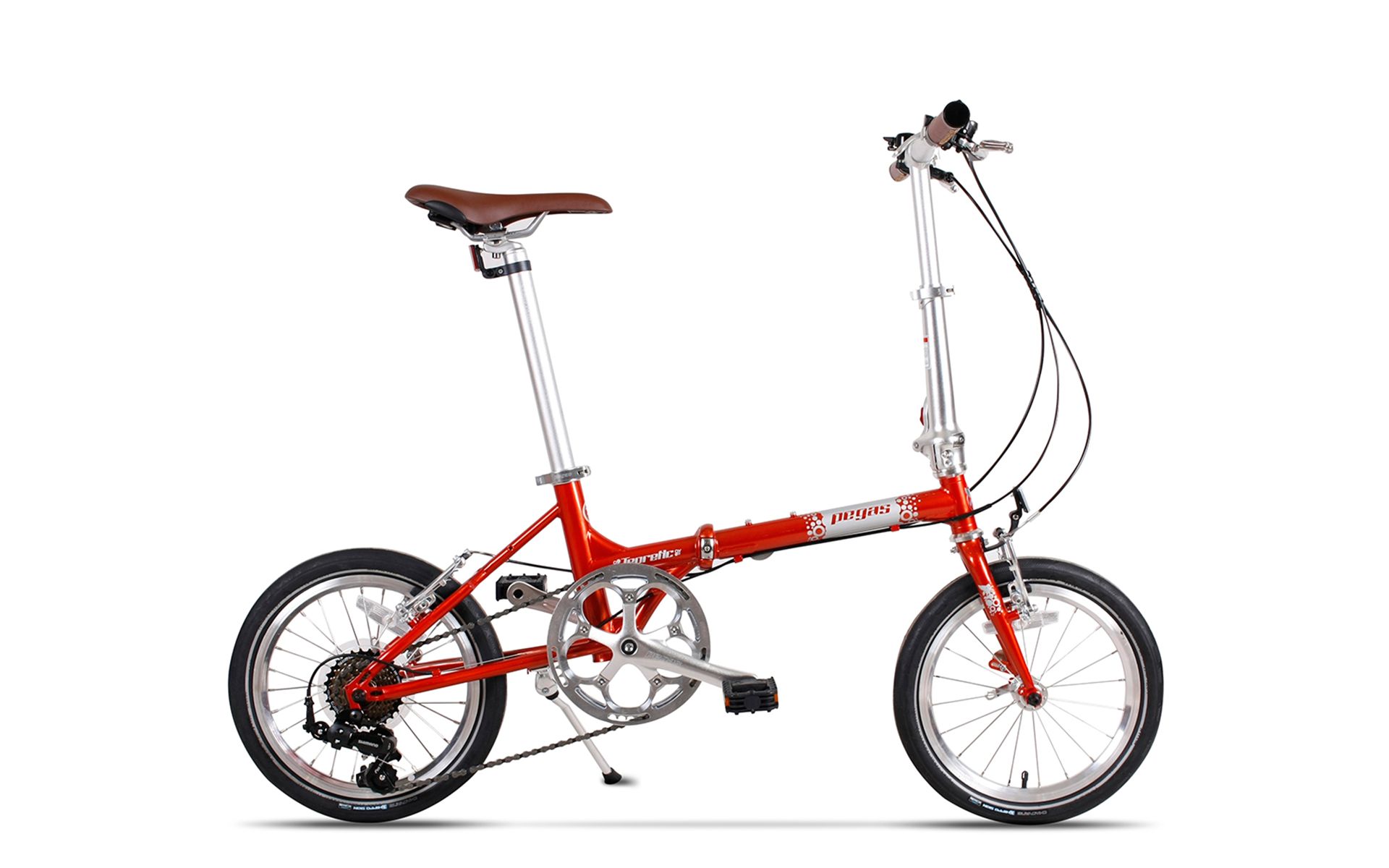 Bicicleta pliabila unisex Pegas Teoretic 7S pliabil Portocaliu Cupru