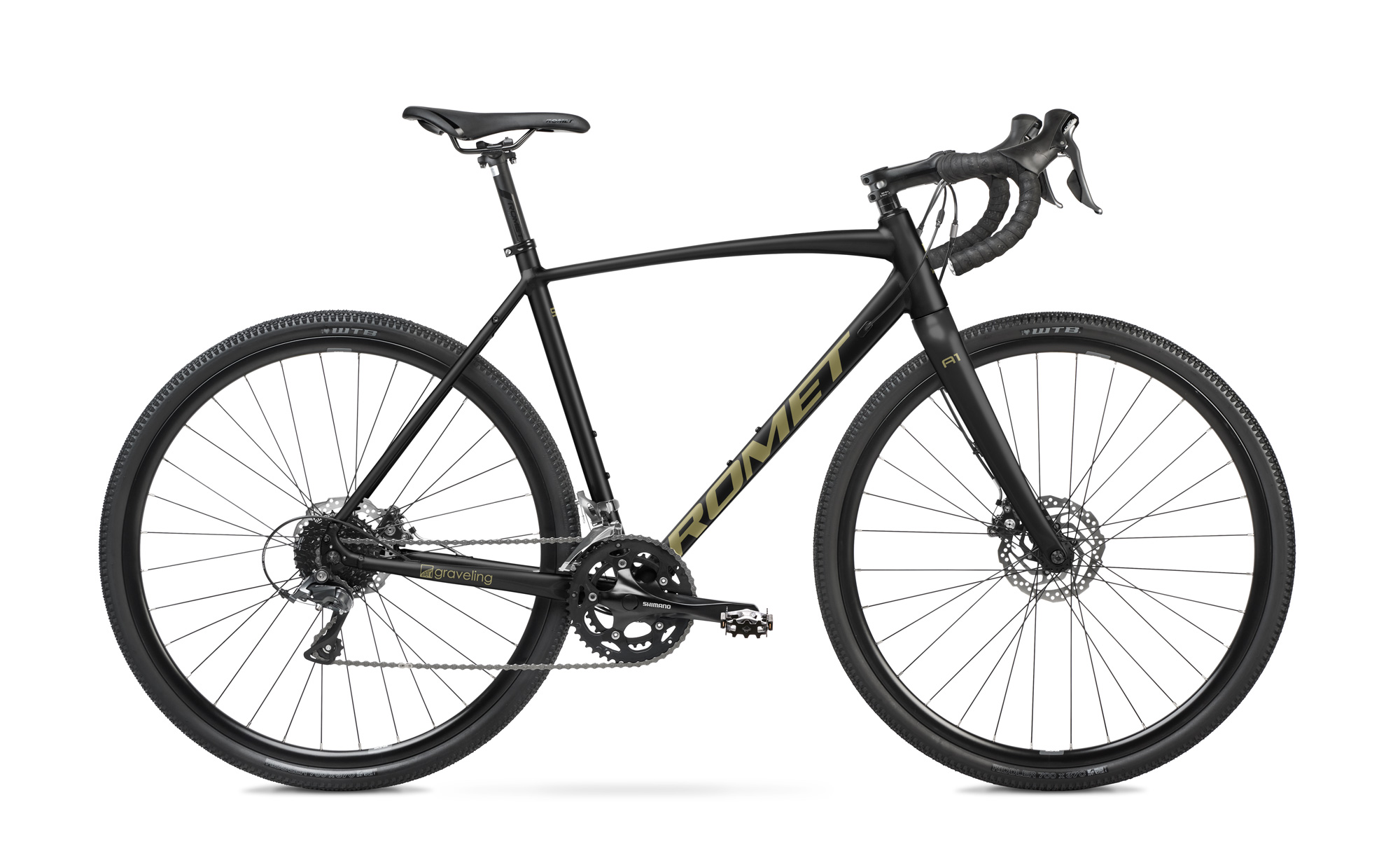 Bicicleta Gravel Romet Aspre 1 Negru/Auriu 2023 2023