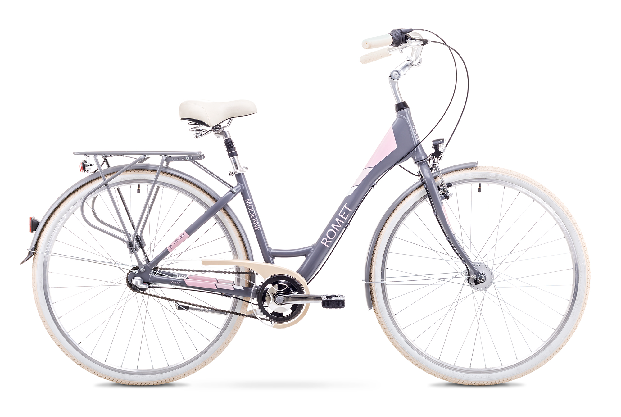 Bicicleta de oras pentru Femei Romet MODERNE 3 Gri 2018