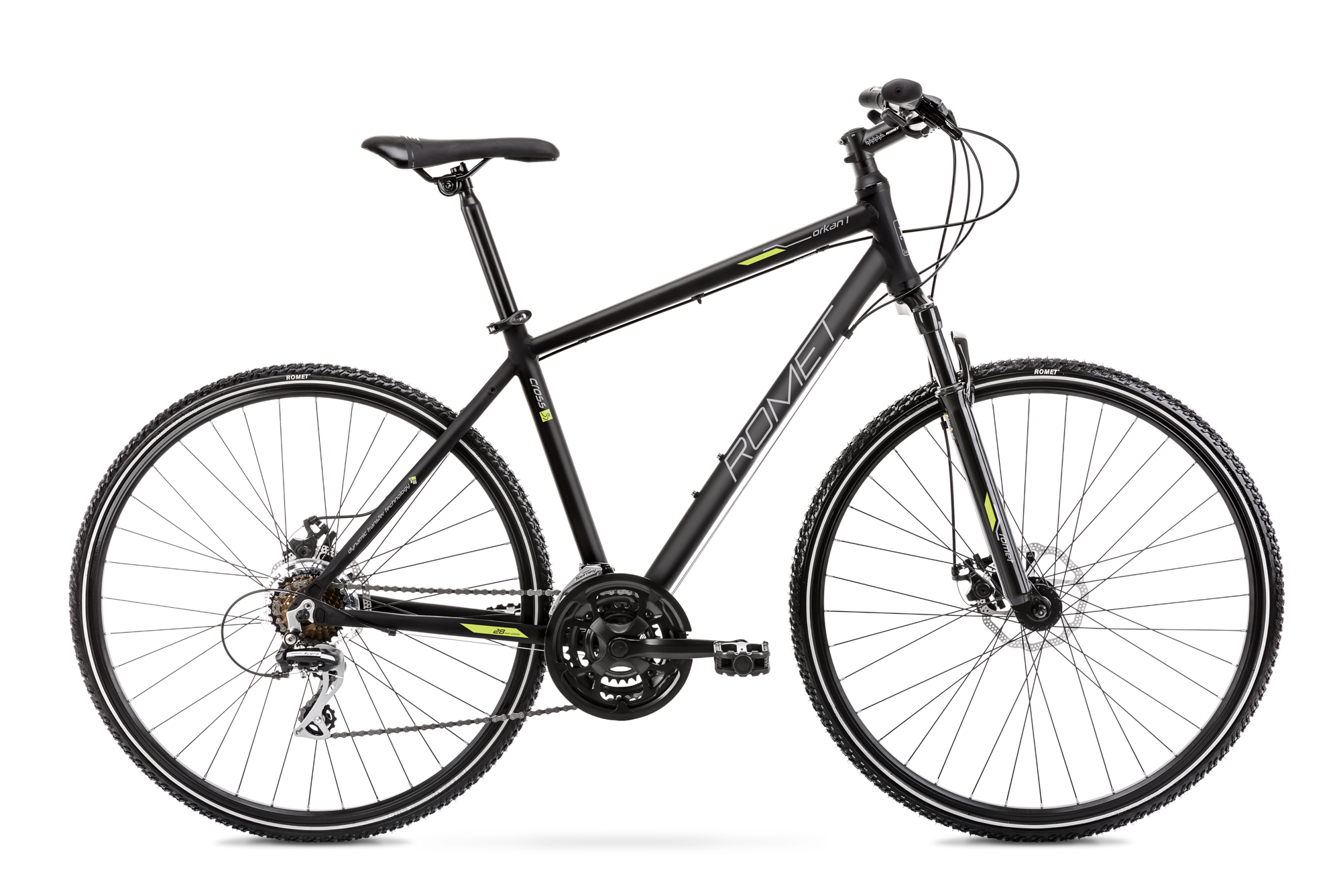 Bicicleta de Trekking pentru barbati Romet Orkan 1 M Negru/Verde 2022 biciclop.eu imagine noua