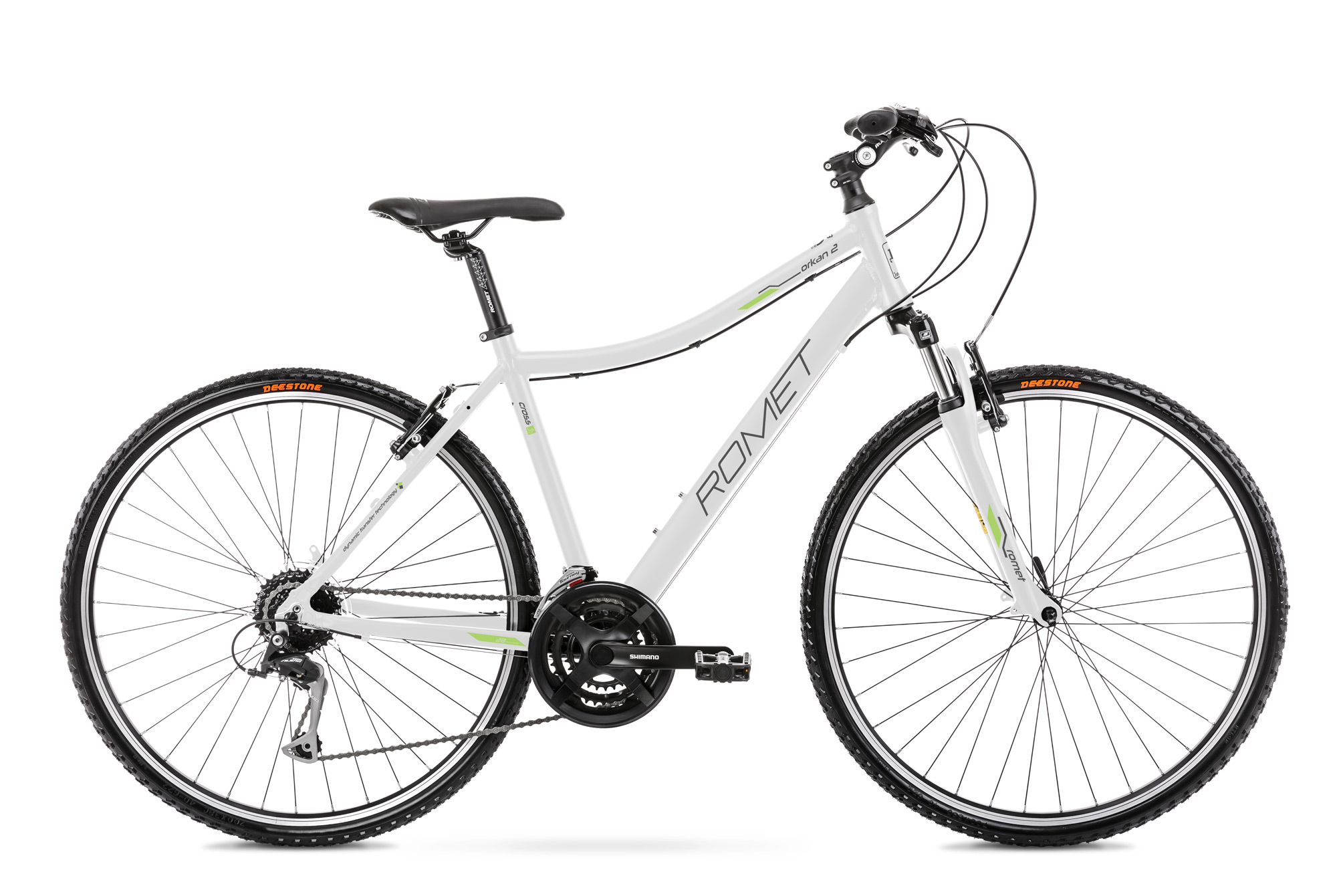 Bicicleta de Trekking pentru femei Romet Orkan 2 D Alb/Lime 2022 biciclop.eu imagine noua