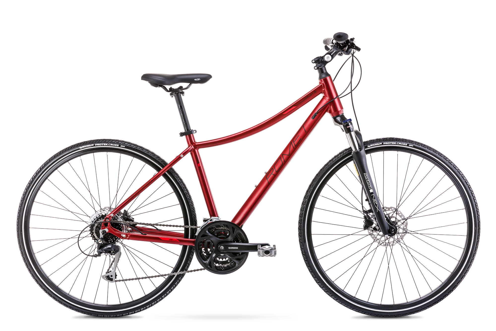 Bicicleta de Trekking pentru femei Romet Orkan 5 D Rosu/Negru 2022