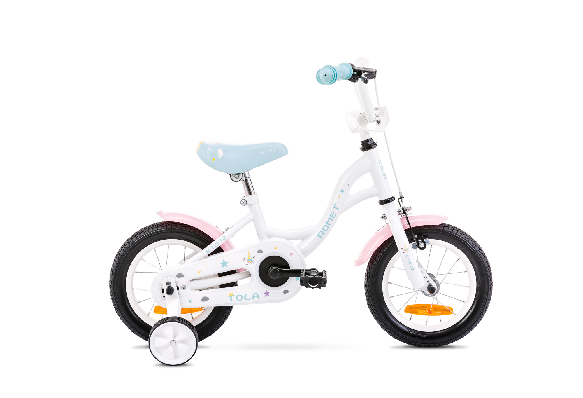Bicicleta pentru copii Romet Tola 12 Alb/Turcoaz 2022 biciclop.eu imagine noua