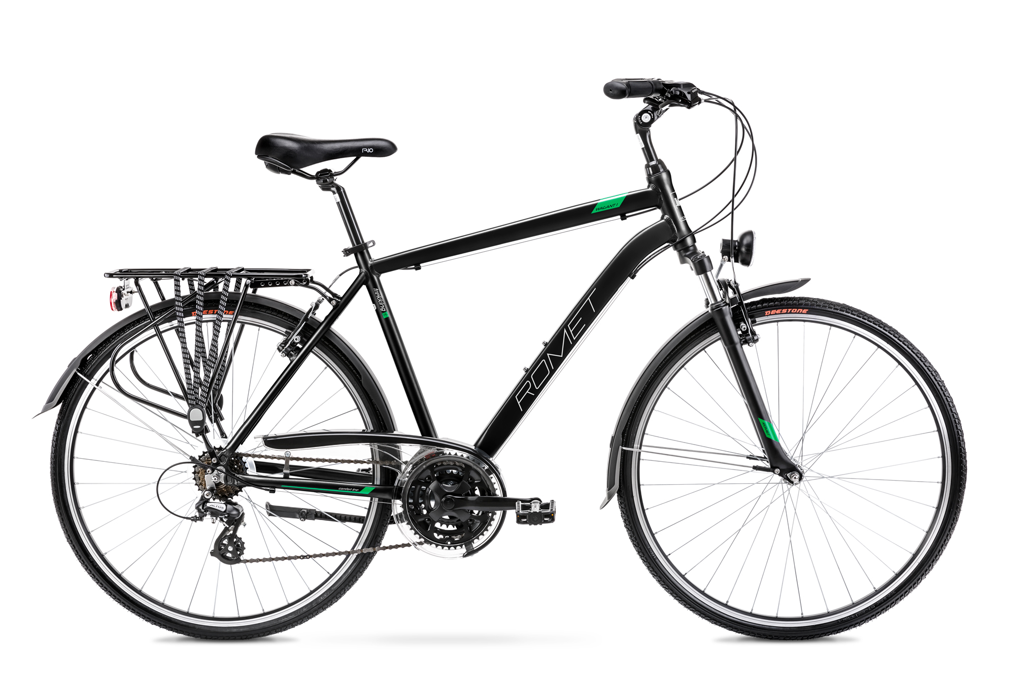 Bicicleta de trekking pentru barbati Romet Wagant 1 Negru/Verde 2022 biciclop.eu imagine 2022