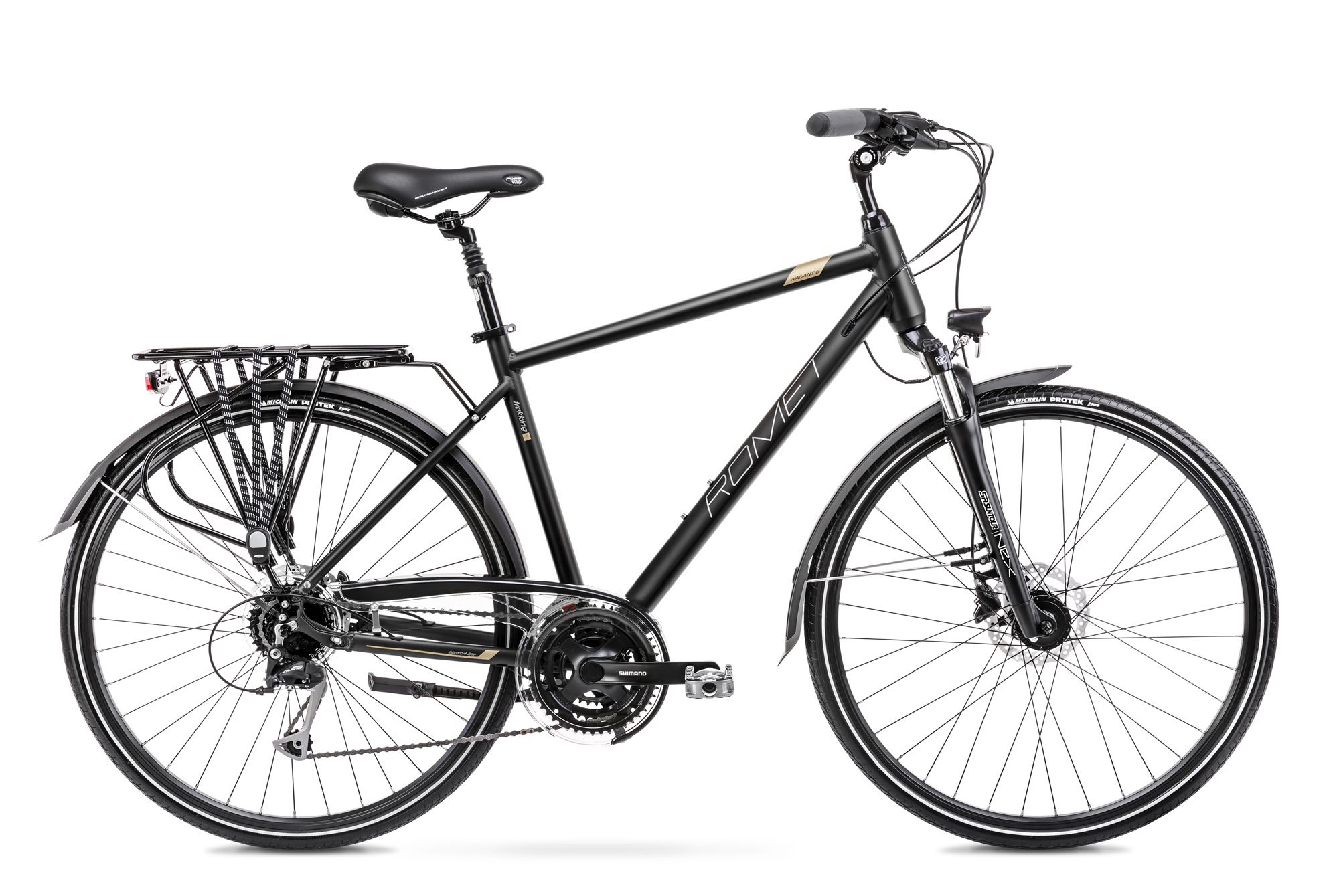 Bicicleta de Trekking/Oras pentru barbati Romet Wagant 6 Negru/Auriu 2023 biciclop.eu imagine noua