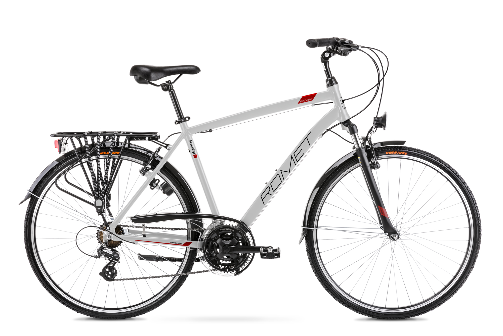 Bicicleta de Trekking/Oras pentru barbati Romet Wagant Argintiu/Rosu 2022