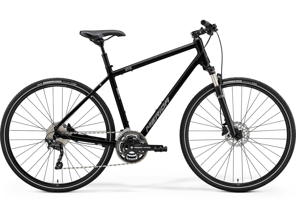 Bicicleta de trekking/oras pentru barbati Merida Crossway 300 Negru Lucios(Argintiu Mat) 2021