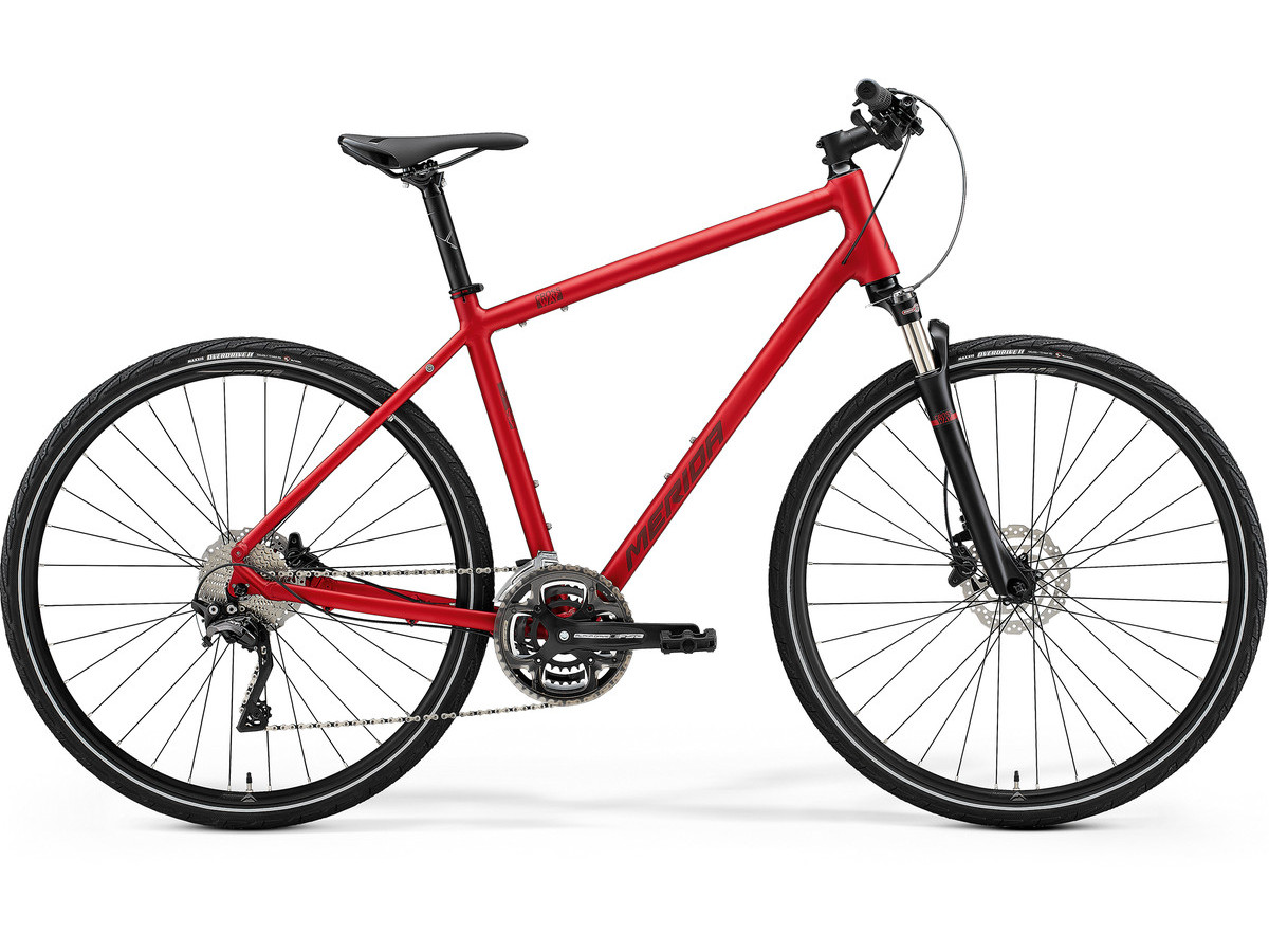 Bicicleta de trekking/oras pentru barbati Merida Crossway 500 Rosu Burgund/Rosu Inchis 2021 biciclop.eu imagine noua