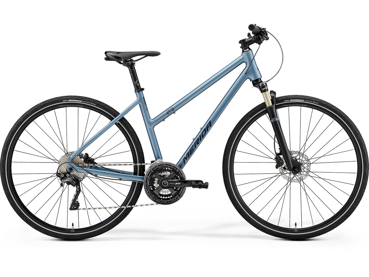 Bicicleta de trekking/oras pentru femei Merida Crossway Lady XT Edition Albastru metalizat/Bleumarin 2021