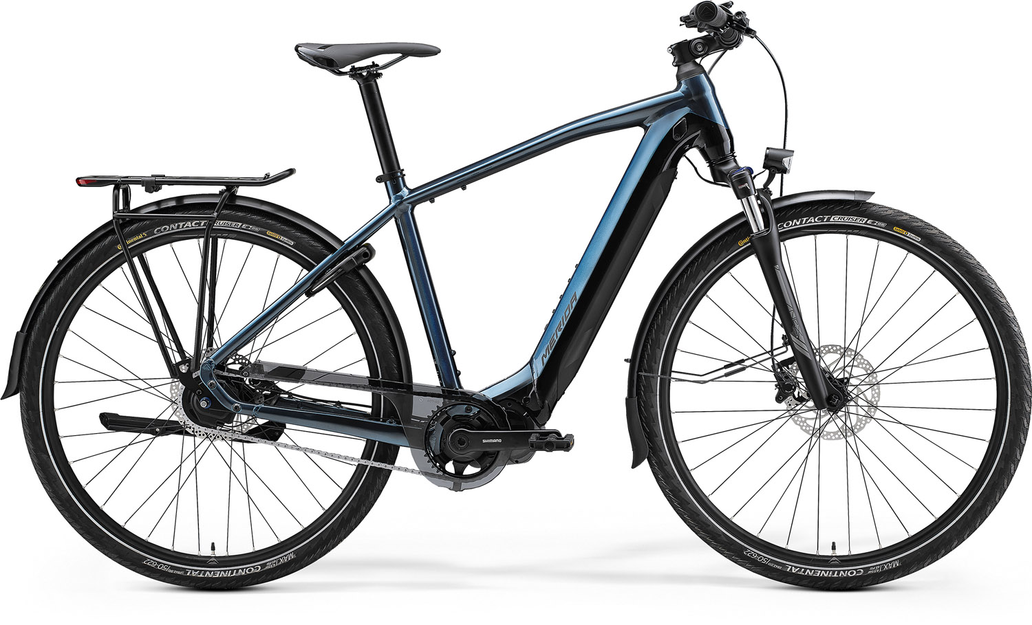 Bicicleta Electrica de Trekking/City Merida eSpresso 700 EQ Albastru/Negru 2023