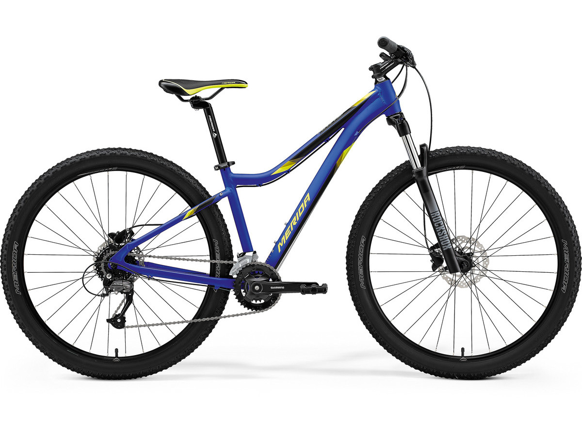 Bicicleta de munte pentru femei Merida Matts 7.60-2X Bleumarin Mat/Galben 2021 biciclop.eu imagine 2022