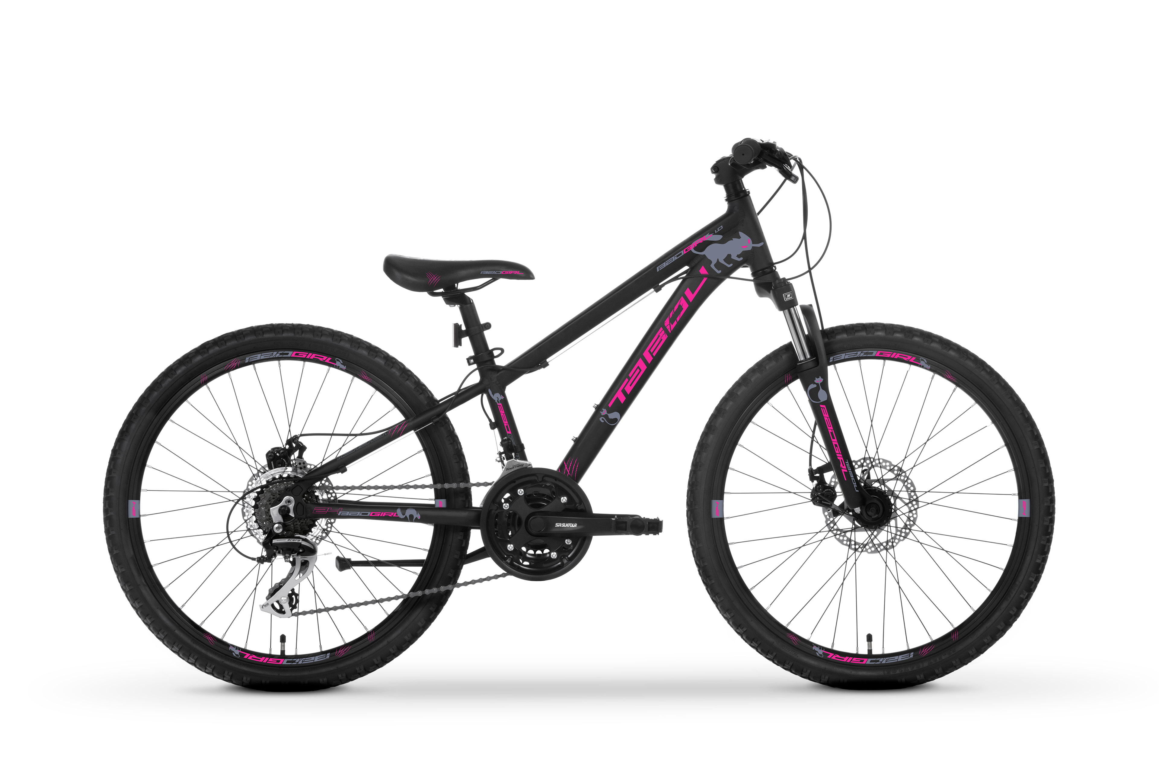 Bicicleta de munte pentru copii Tabou Badgirl 24 1.0 Negru/Roz/Gri 2021