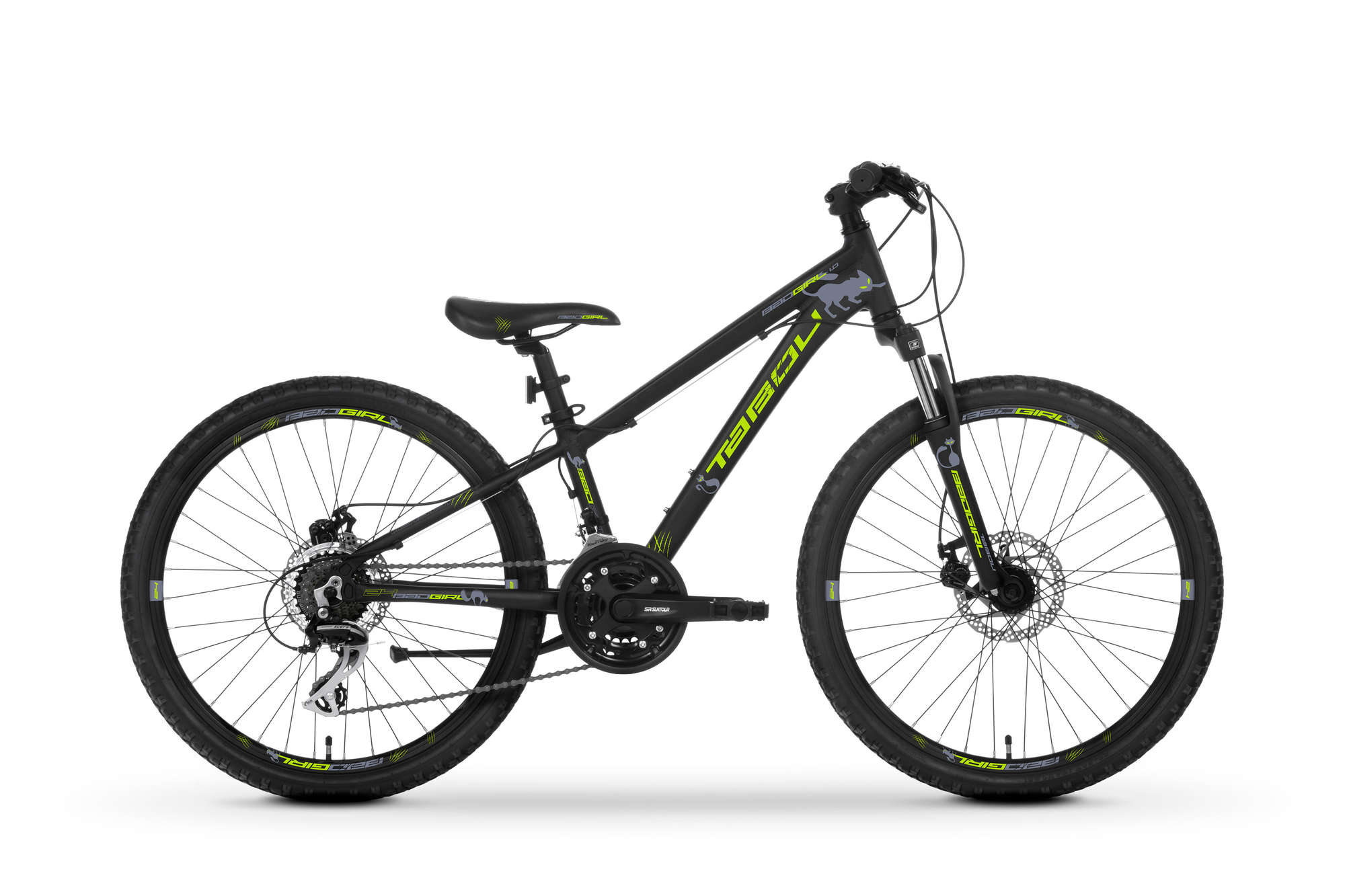Bicicleta de munte pentru copii Tabou Badgirl 24 1.0 Negru/Verde Lime 2022 1.0