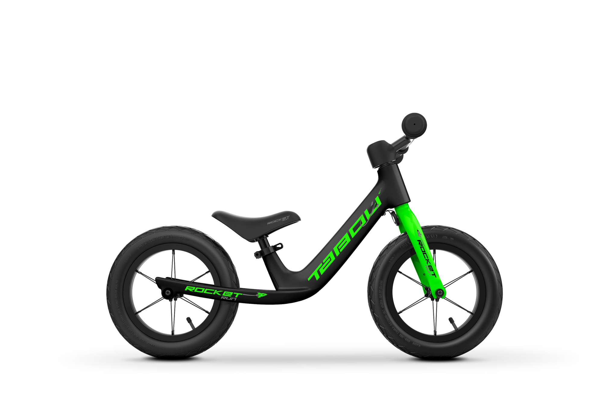 Bicicleta fara pedale pentru copii Tabou Rocket Run 12 Negru/Verde 2022 Tabou biciclop.eu