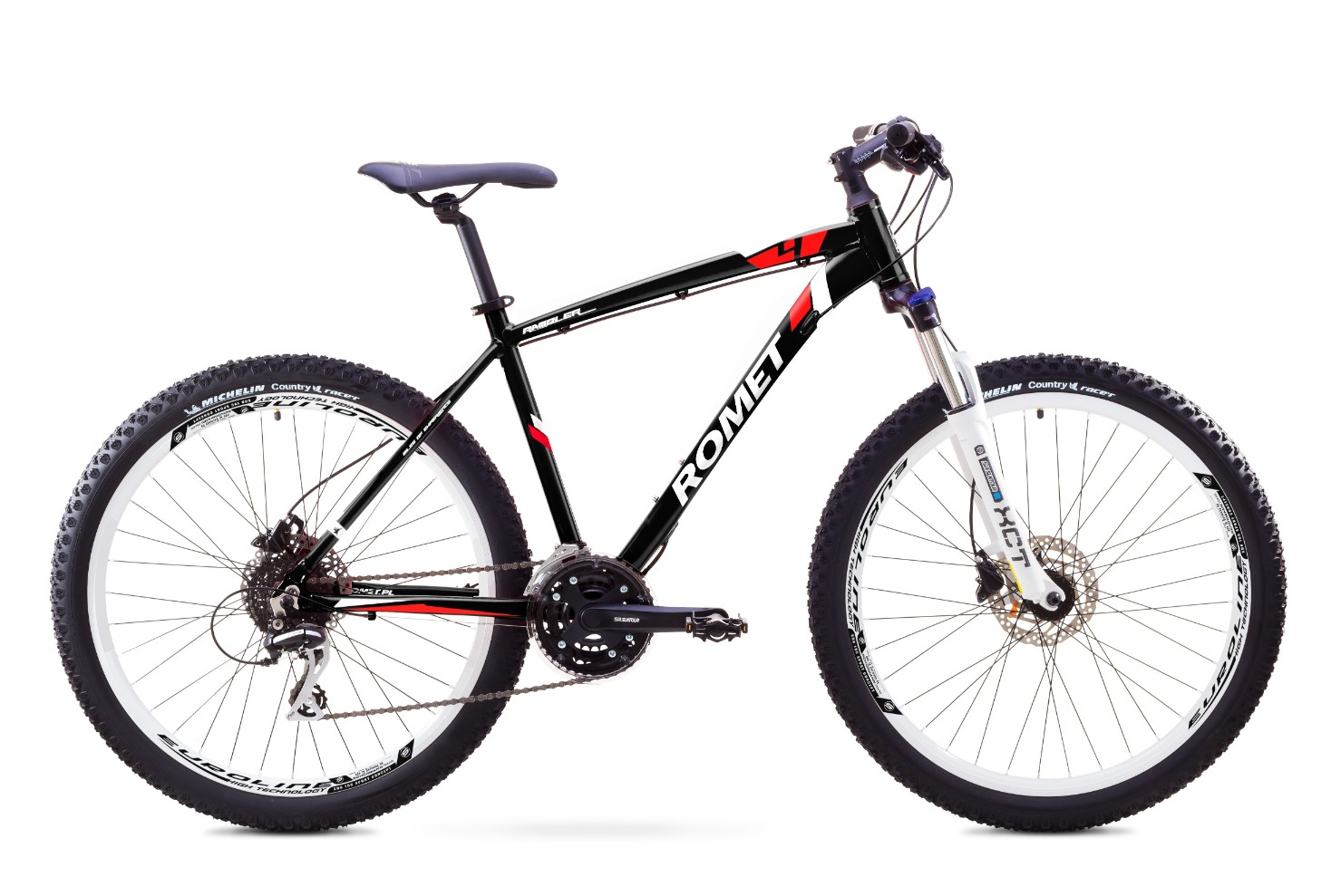 Bicicleta de munte Romet RAMBLER 26 4 Negru-Rosu 2016 biciclop.eu imagine noua