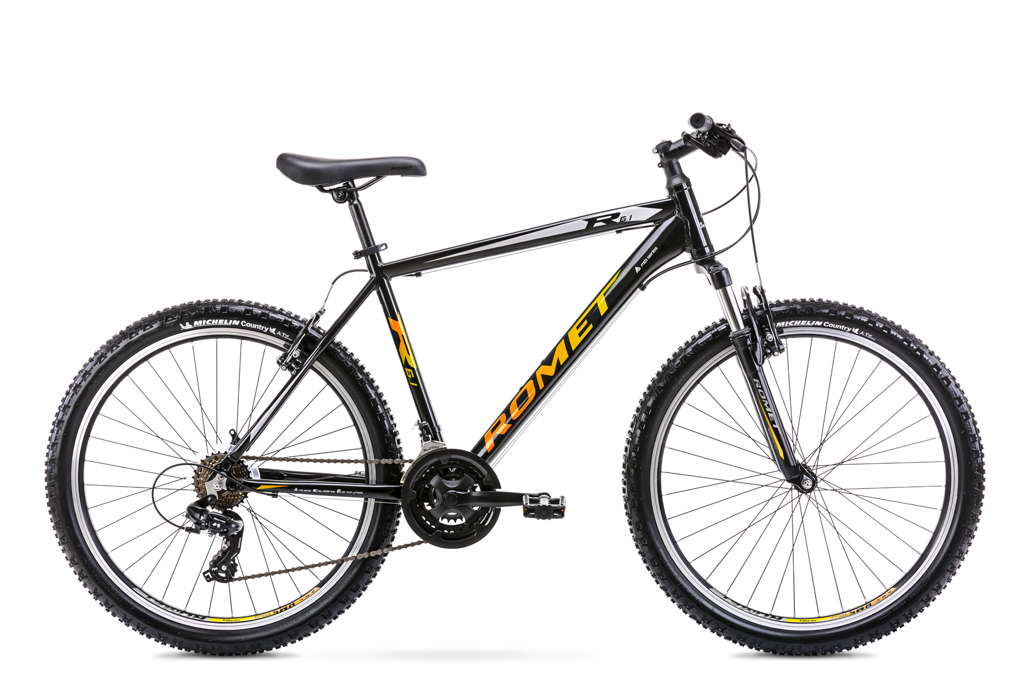 Bicicleta de munte pentru barbati Romet Rambler R6.1 Negru/Galben 2022
