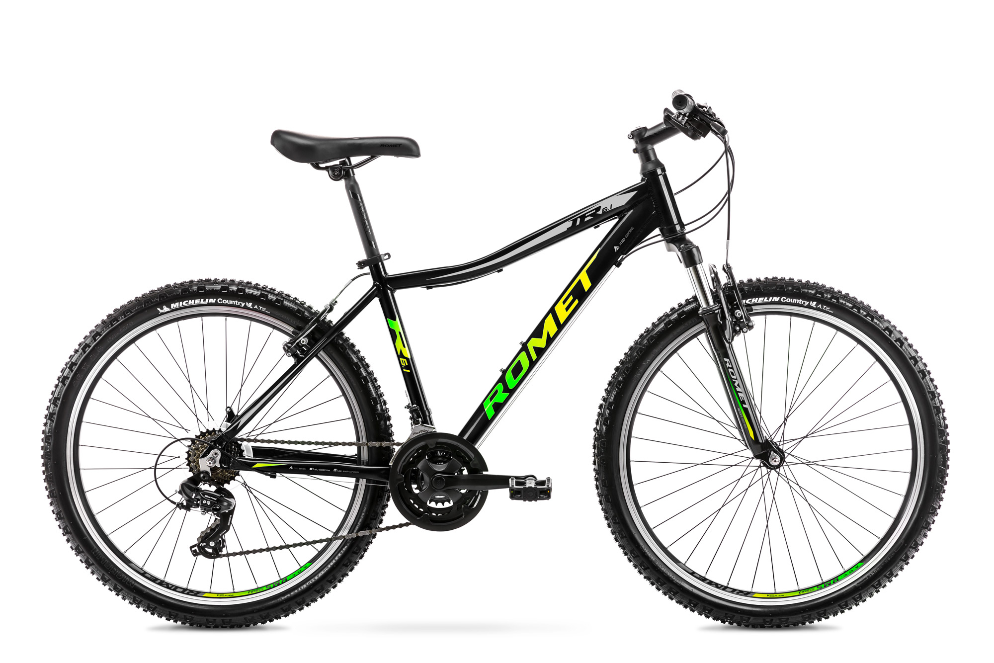 Bicicleta de munte pentru copii Romet Rambler R6.1 JR Negru/Verde/Gri 2022 biciclop.eu imagine noua