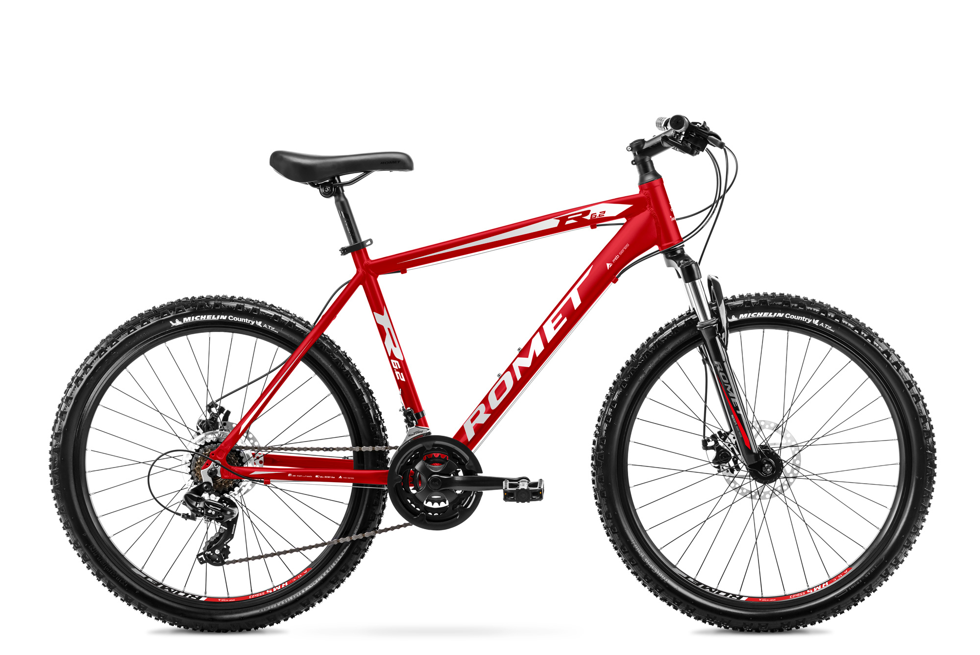 Bicicleta de munte pentru barbati Romet Rambler R6.2 Rosu/Alb/Gri 2022 Marime M/17 [produs nou expus in magazin]
