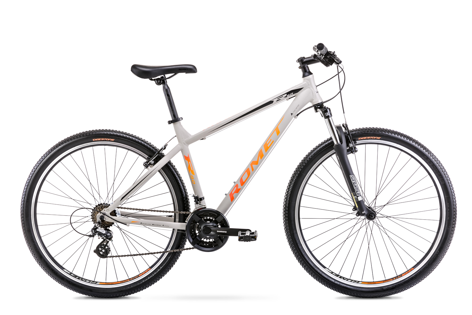 Bicicleta de munte pentru barbati Romet Rambler R9.0 Gri/Negru/Portocaliu 2022