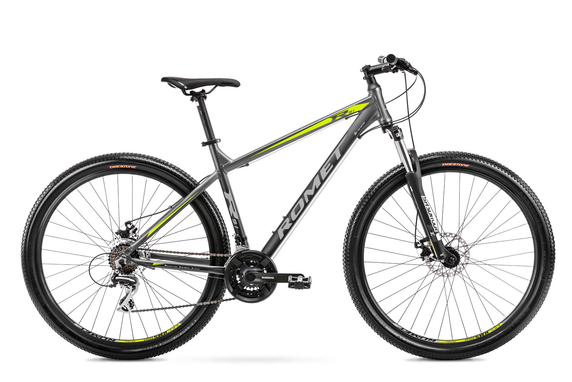 Bicicleta de munte pentru barbati Romet Rambler R9.1 Gri/Verde/Argintiu 2023