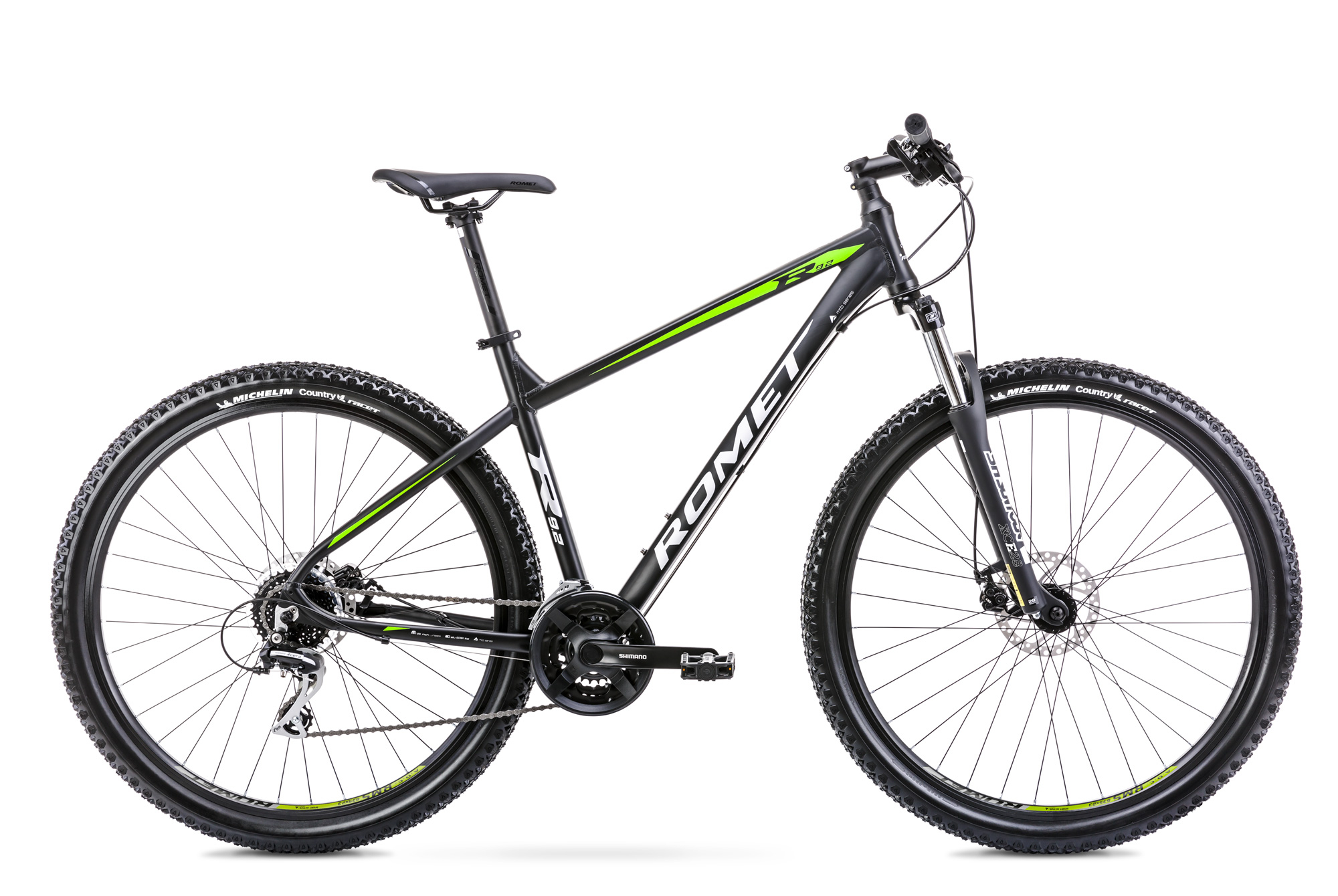 Bicicleta de munte pentru barbati Romet Rambler R9.2 Negru/Lime/Gri 2022 biciclop.eu