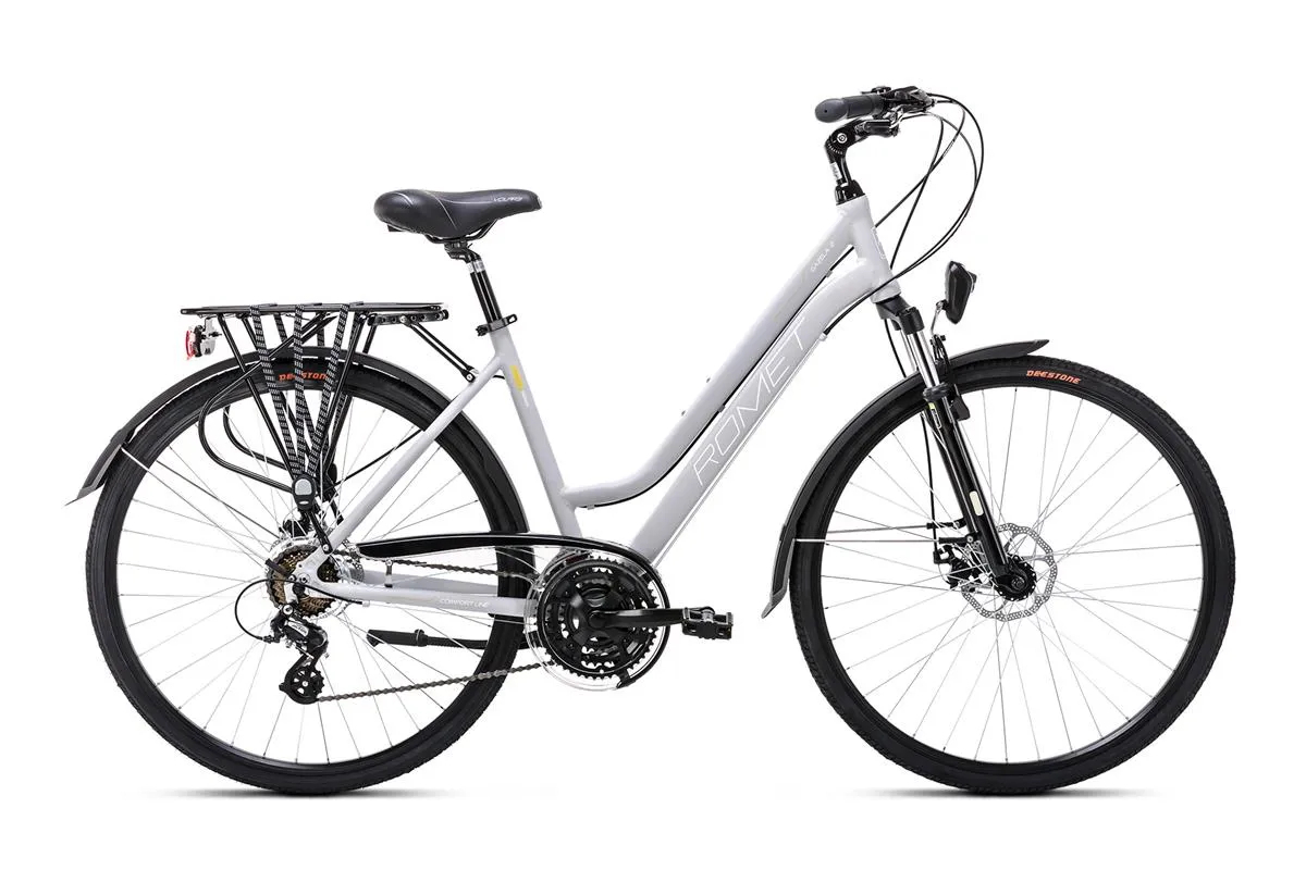 Bicicleta de trekking/oras pentru femei Romet Gazela 2 Ver.B Gri/Galben 2023 biciclop.eu imagine noua