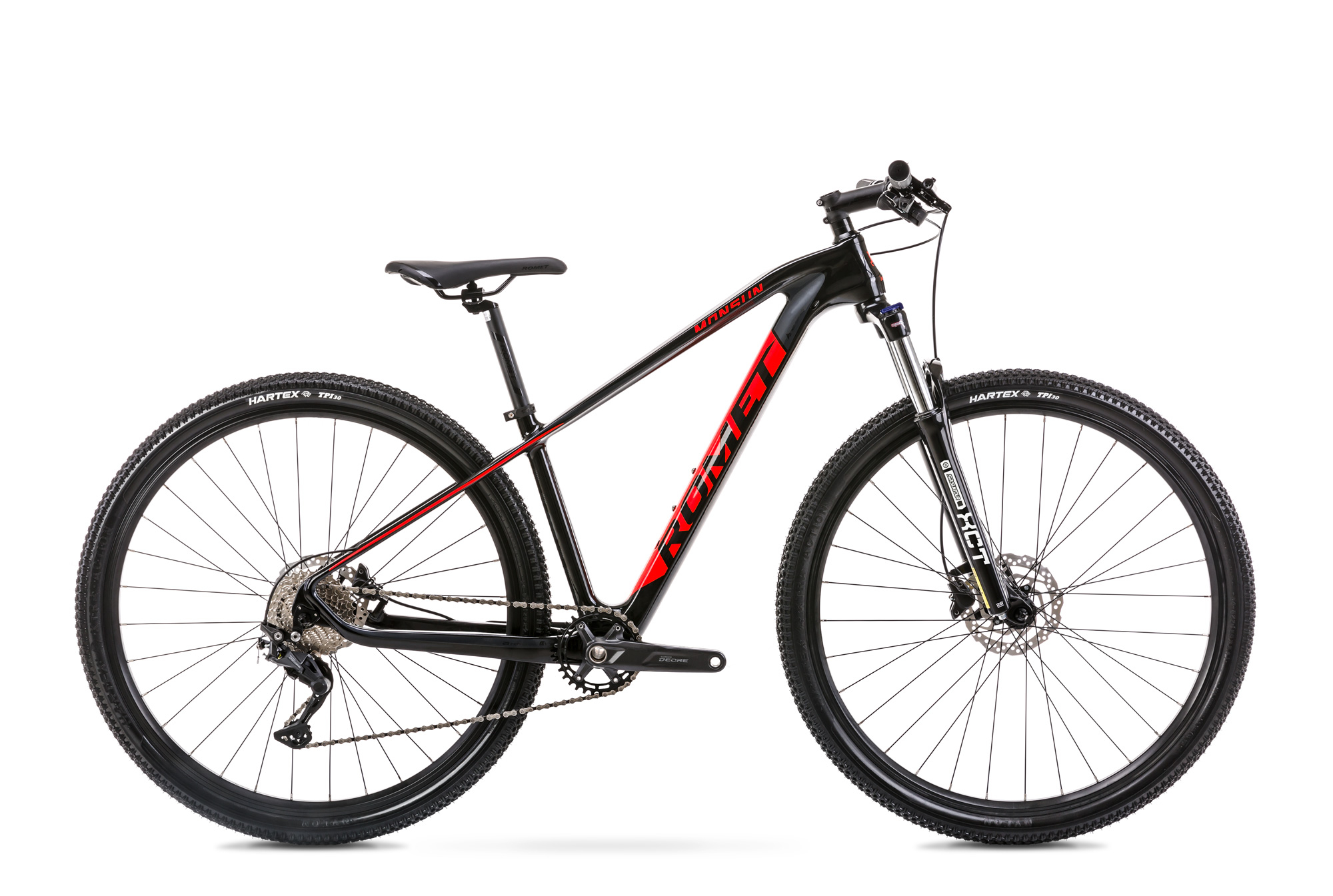Bicicleta de munte cu cadru din Carbon Romet Monsun LTD Negru/Rosu 2022