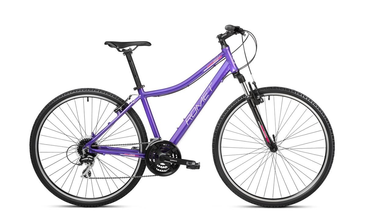 Bicicleta de trekking pentru femei Romet Orkan 2 D Violet/Alb 2023